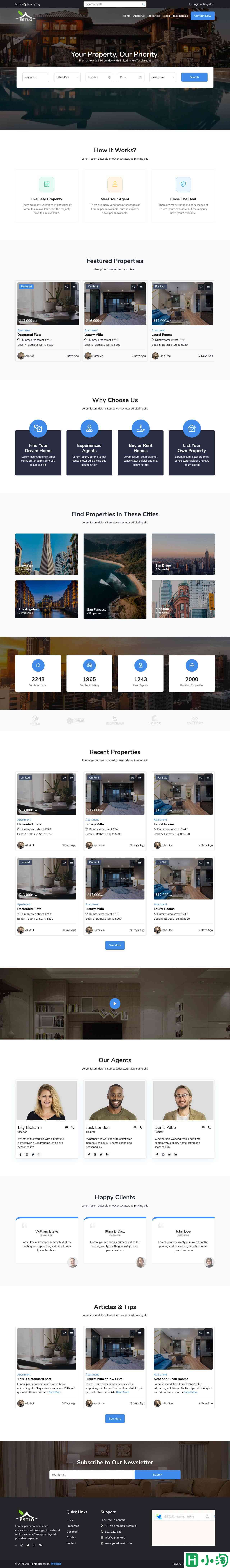 品质公寓交易租赁平台网站模板-PC预览